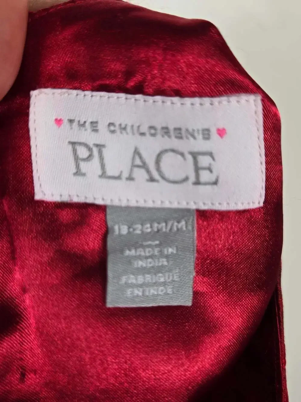 The Children's Place Girls 18-24M Red Rose Brocade Holiday Party Dress Belt